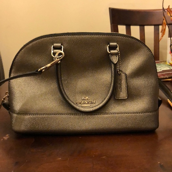 Coach Handbags - AUTHENTIC COACH SILVER METALLIC CROSSBODY